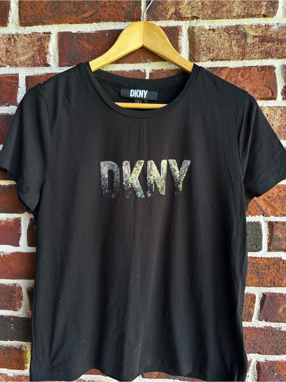 DKNY Black Tee with White Logo Tag